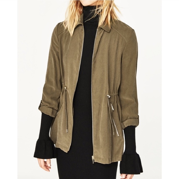 Zara Basic Collection Military Green Jacket - Picture 3 of 8